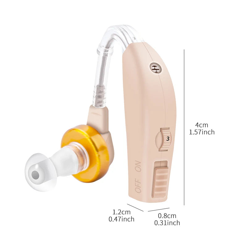 BTE Hearing Aids Rechargeable Ear Hearing Amplifier High Power Adjustable Hearing Aid Sound Amplifier Hearing Device for Elderly