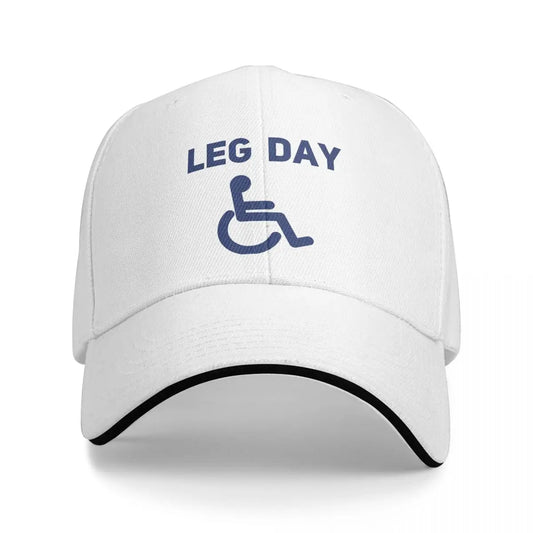 Leg Day Funny Handicap Workout And Gym Baseball Caps Retro Sandwich Caps for Men Women Adjustable Hats Cap Outdoor