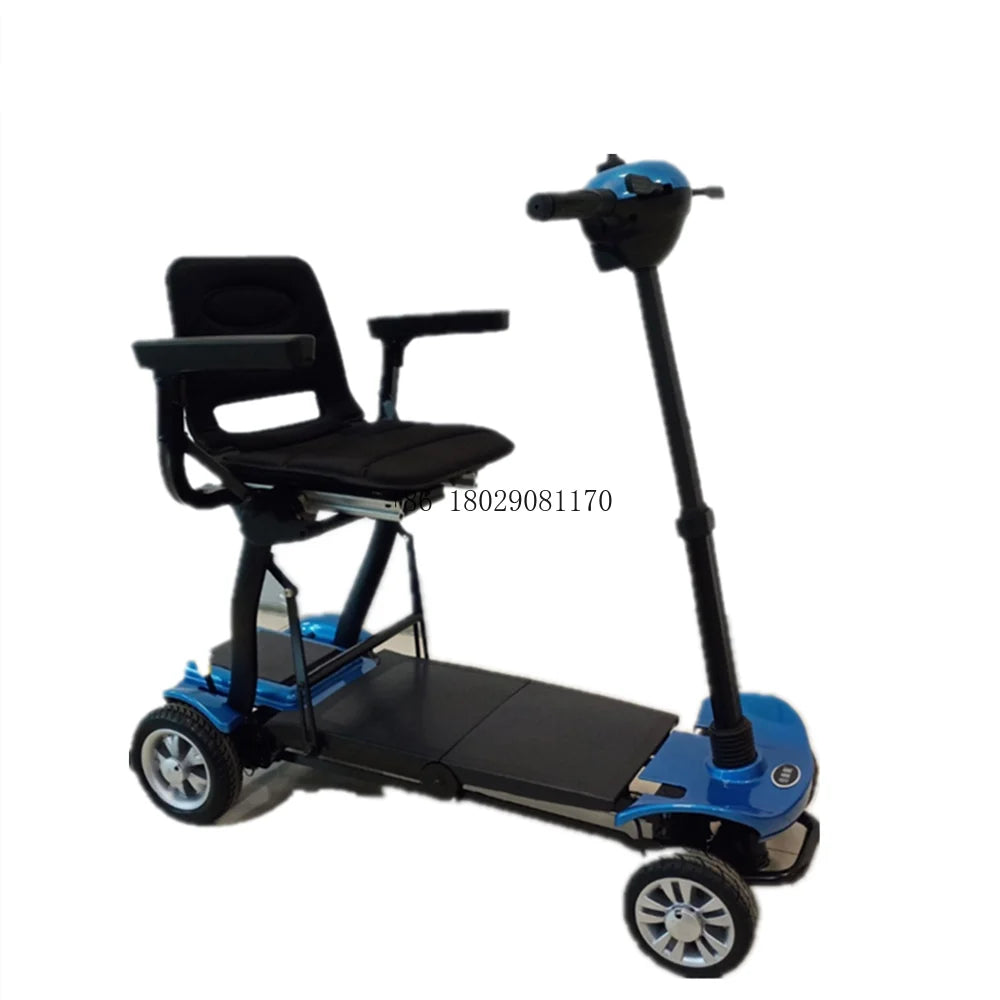 Folding Electric Mobility Scooter with Bag for Elderly Handicapped Foldable Scooter 4 Wheel Adult Auto