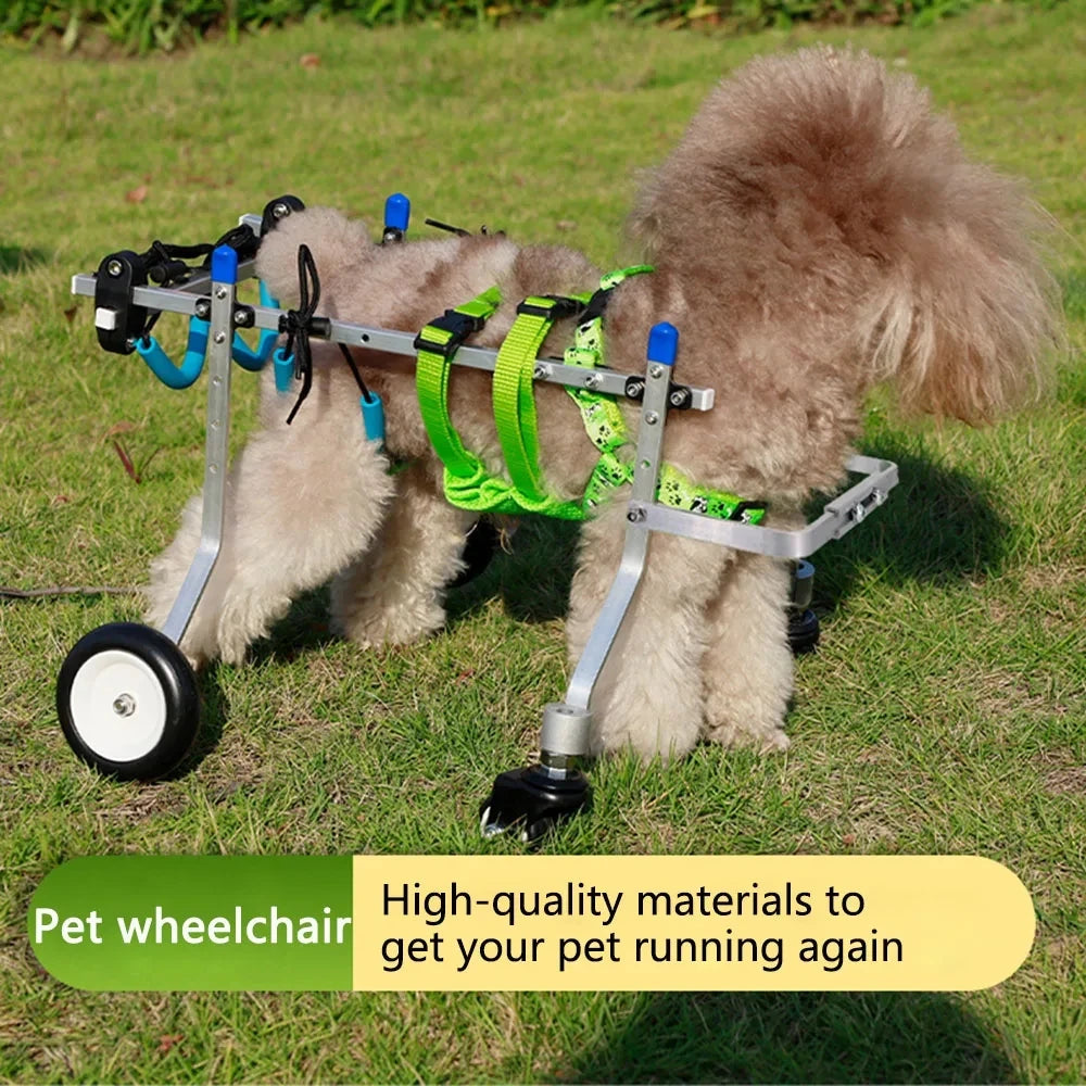 Small Dog Wheelchair Four-Wheeled Pet Wheelchair Dogs Cats Paralyzed Disability Assisted Hind Leg Braces Dog Mobility Scooter