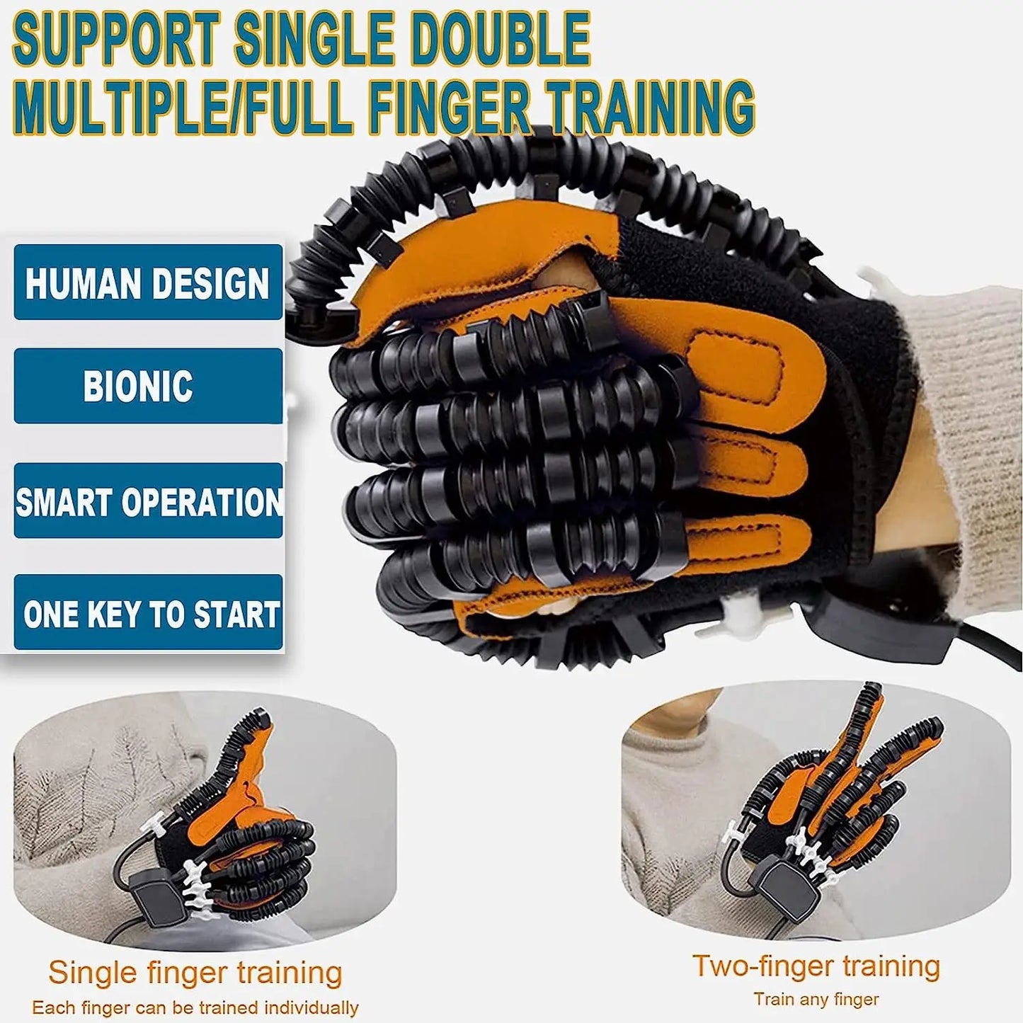 Rehabilitation Robot Gloves Hemiplegia Finger Orthosis Exerciser With 3 Training Modes Hand Physical Therapy Recovery Equipment