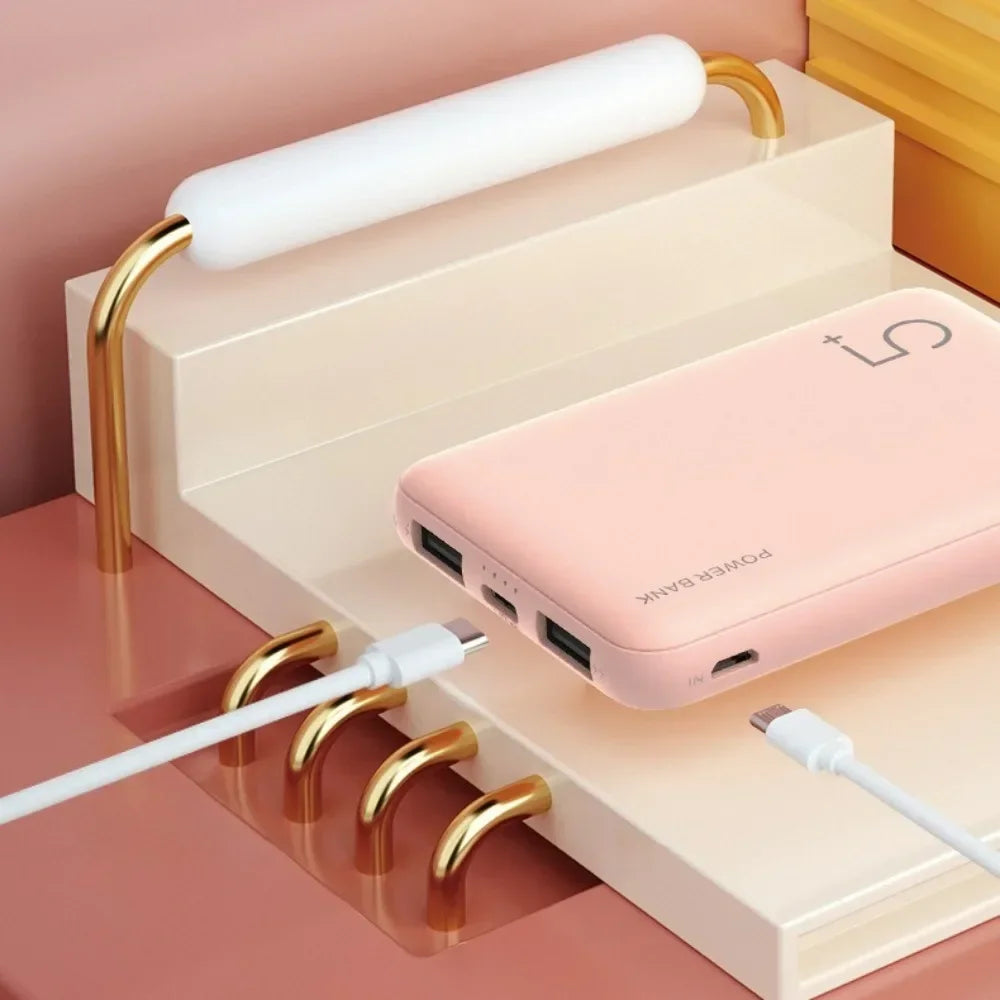 Portable Power Bank 5000mAh Mini External Battery Charger 2.1A FAST Charging Poverbank Phone Charger Makaron Street Fashion