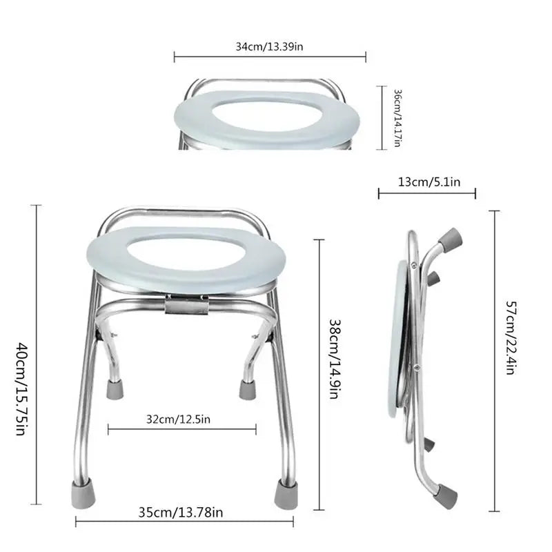 Folding Commode Portable Toilet Seat Portable Potty Chair Comfy Commode Chair Perfect For Camping Hiking Trips