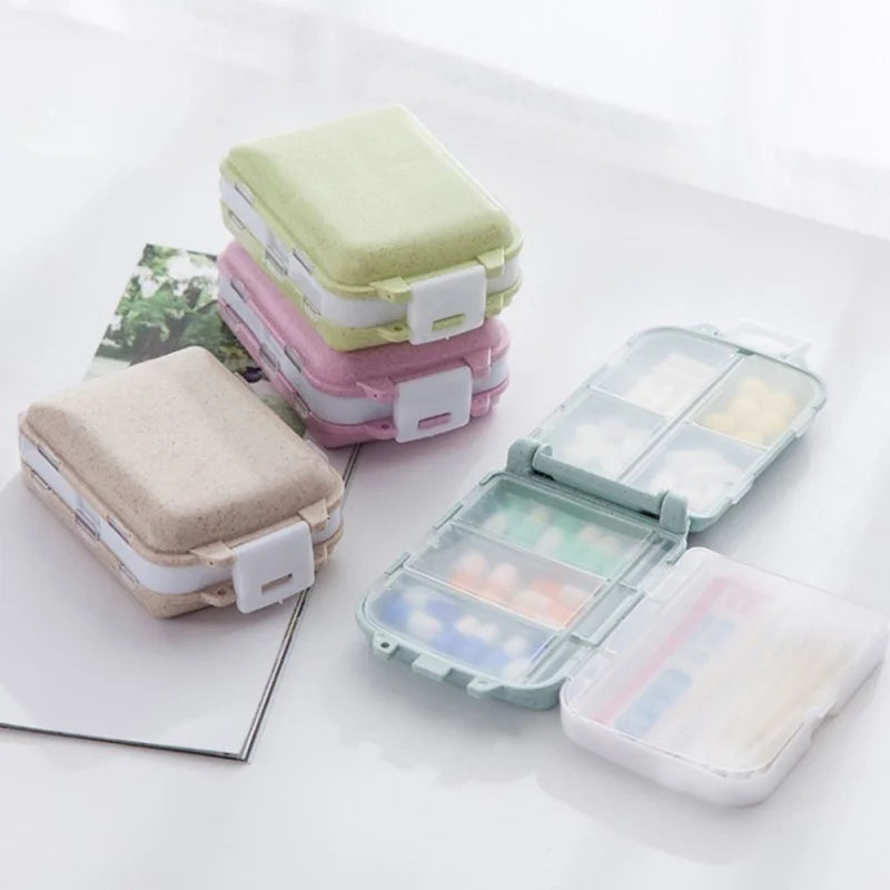 Plastic Small Pills Box Portable Storage Pill Container 3-layer Travel Supplies Gift Non-Toxic Degradable Medicine Box Mini Kits