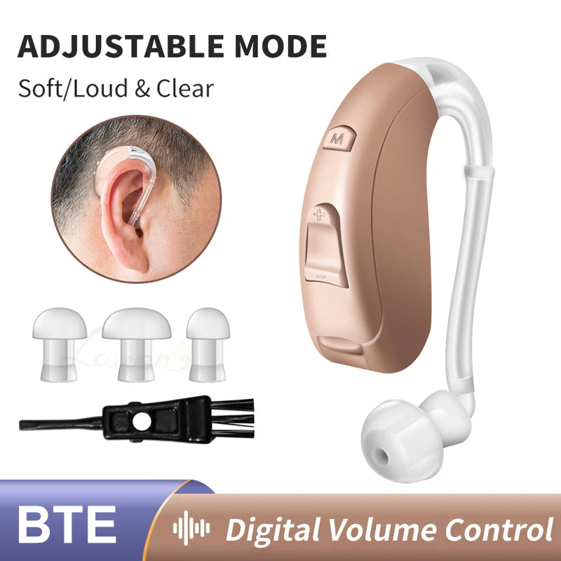 Digital Hearing Aid For Deafness Elderly BTE Hearing Aids Wireless Headphones Sound Amplifier with Noise Cancelling Audifonos