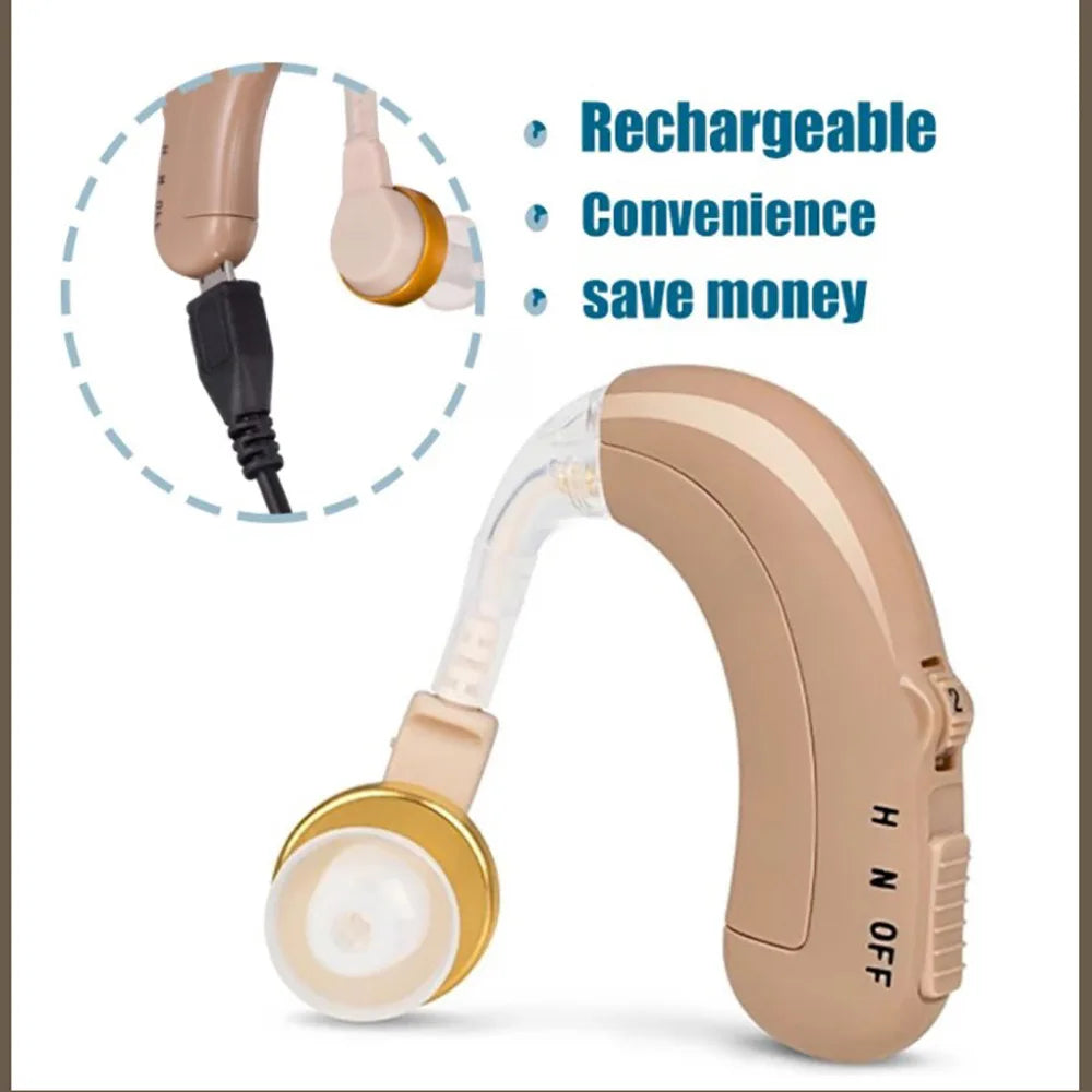 AXON C-109 Digital Rechargeable BTE Hearing Aid Analogue Hearing Aids Sound Voice Amplifier O-N-H Adjustment Ear Care Device