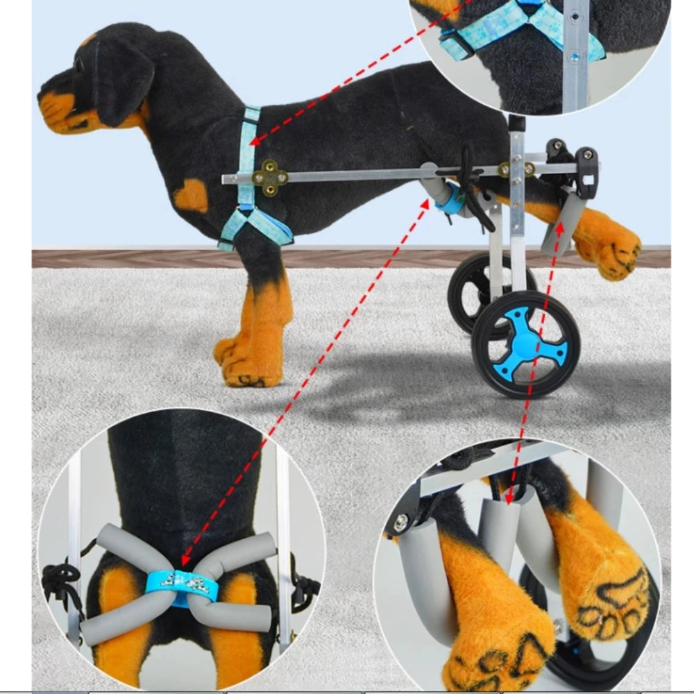 Adjustable Dog Wheelchair Small/Medium Pet Wheelchair For Back Legs Training Rehabilitation Disability Auxiliary Accessories