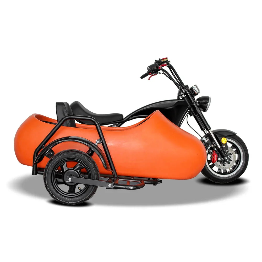 Sidecar electric motorcycles powerful 3000w electric scooters citycoco for adult passenger seat for pet dog