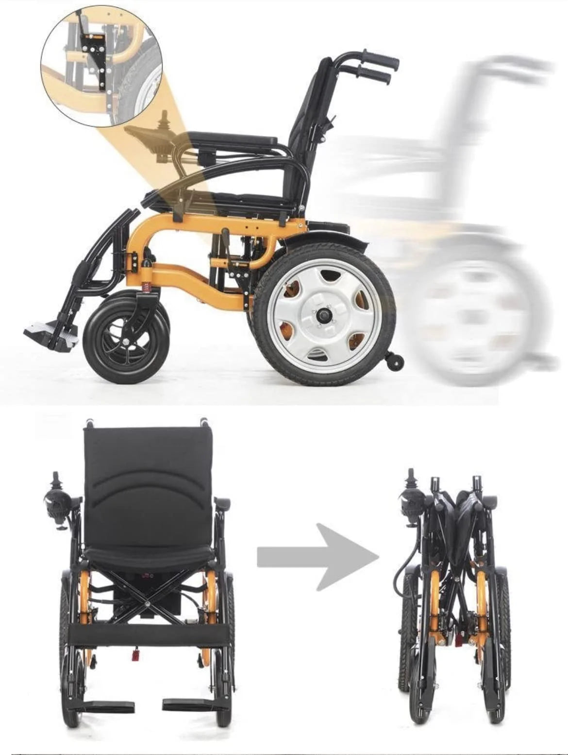 Elderly Handicapped all terrain electric  foldable lightweight