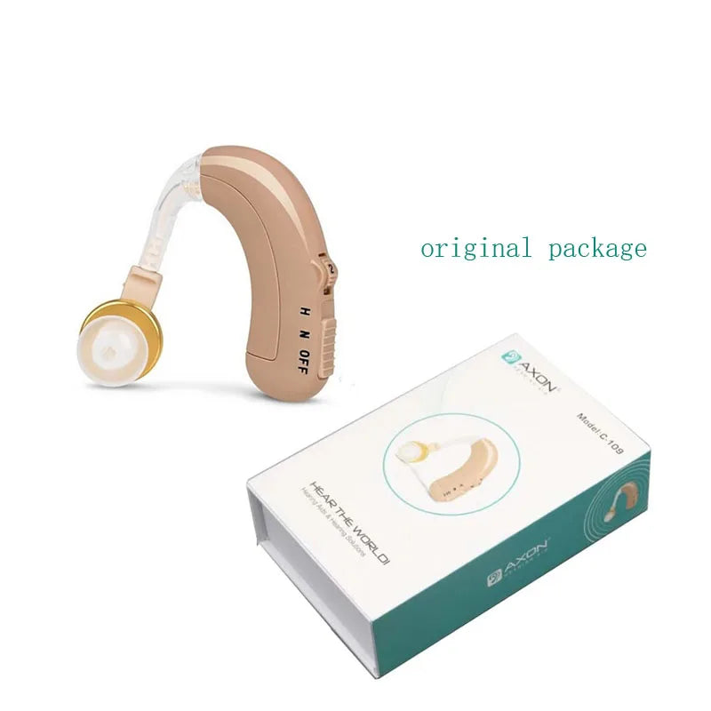 AXON C-109 Digital Rechargeable BTE Hearing Aid Analogue Hearing Aids Sound Voice Amplifier O-N-H Adjustment Ear Care Device