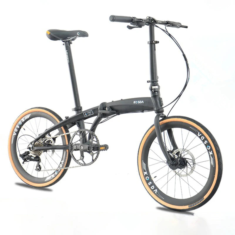 22 Inch 451 Wheel Aluminum Alloy Ultra-light Folding Bicycle Student Variable Speed Disc Brake Pedal Portable Adult Bike