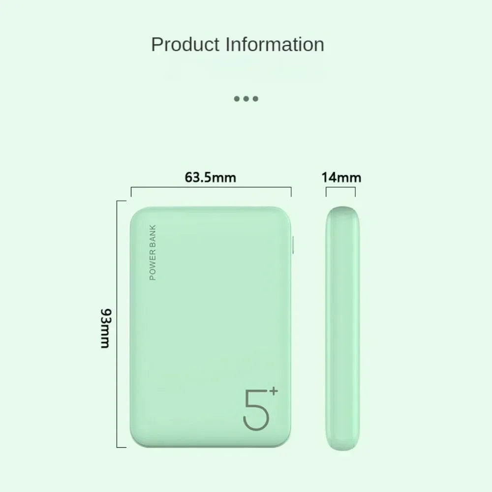 Portable Power Bank 5000mAh Mini External Battery Charger 2.1A FAST Charging Poverbank Phone Charger Makaron Street Fashion