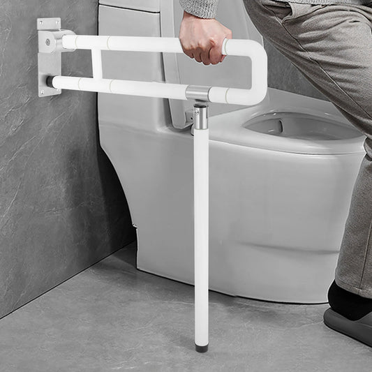 Toilet Handle Foldable Stainless Steel For Seniors Older People Handicap Bathroom 23.6 Inch