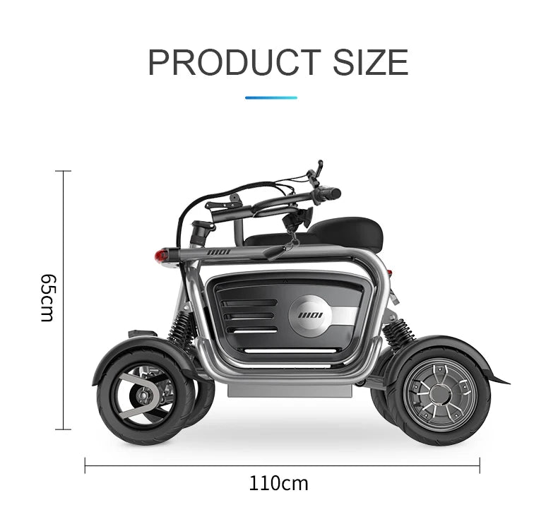 4 Wheels Dual Motor Electric Scooter Adults 800W 48V 4 Wheel Drive Mobility Scooter With Large Storage Basket 2 Seat For Women