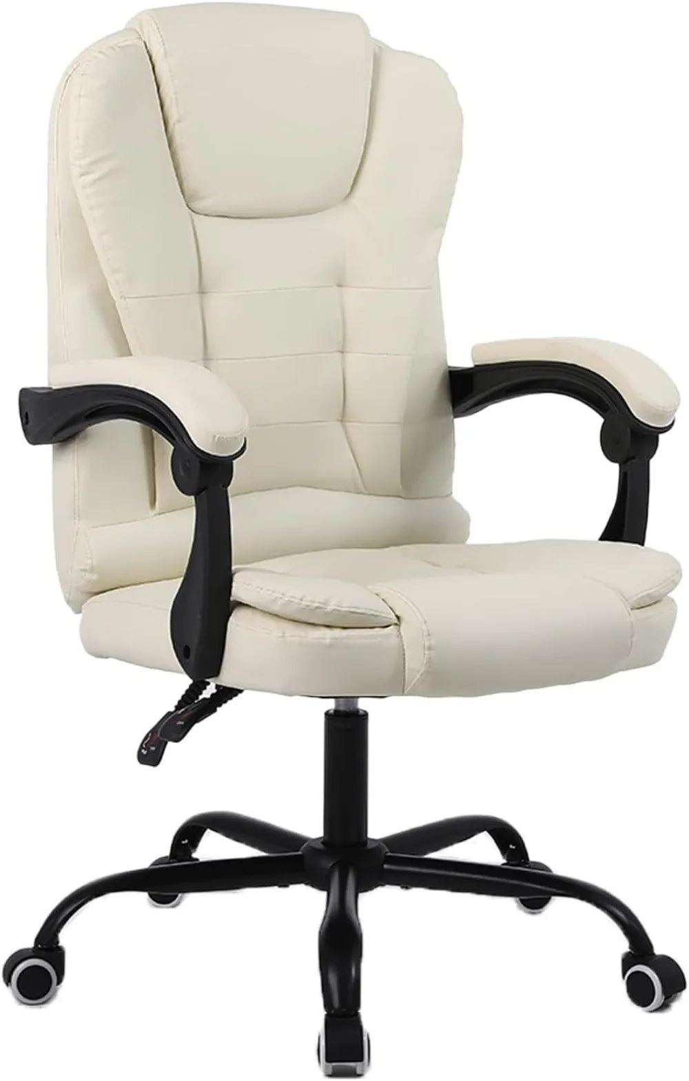 Office Chair Heavy Duty Executive Reclining Computer Swivel Chair (White)