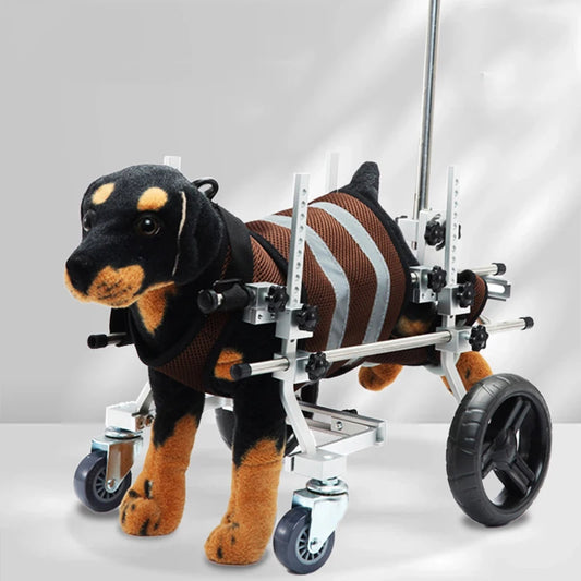 LMZOE Pet rehabilitation vehicle for Dog Hind Leg Support For 4-9KG Dogs Walk Booster Disability Adjustable 4-wheels Wheelchair