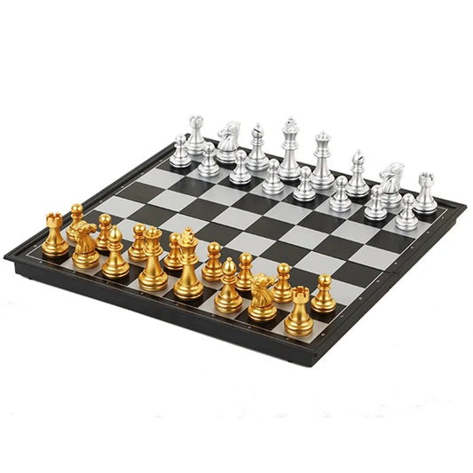 Portable Travel Magnetic Plastic Chess Board Folded Table Games Set Durable International Chess Game Set Kids Educational Toys