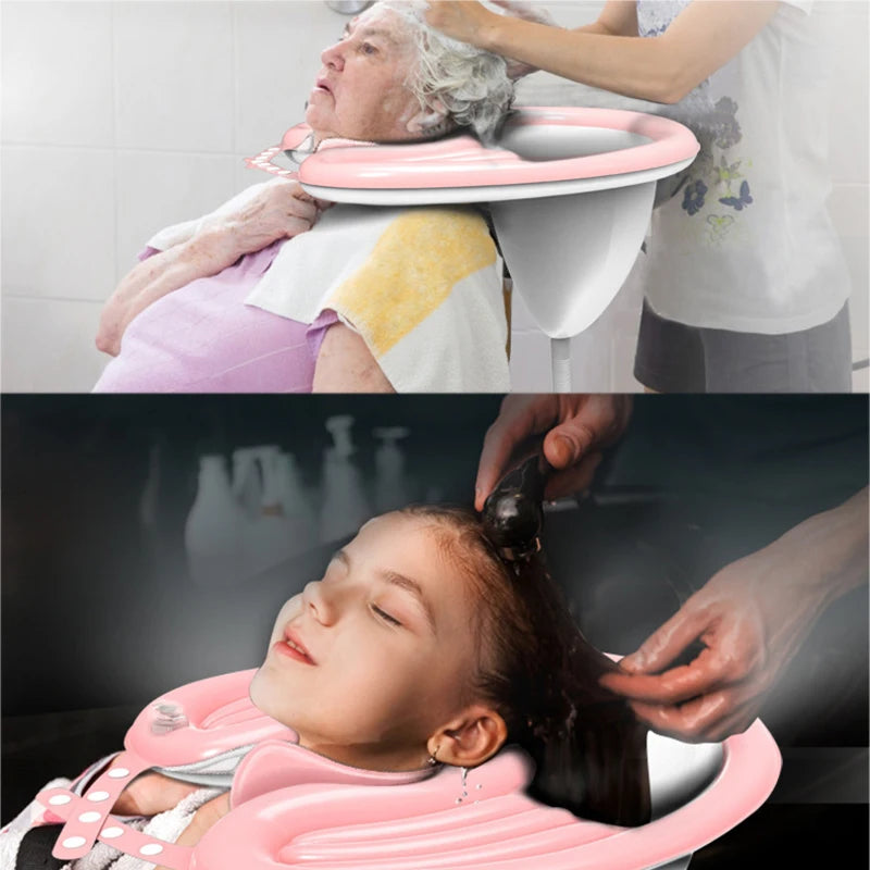 Portable Inflatable Hair Washing Tray Shampoo Bowl Washing Cutting Hair Without a Salon Chair for Handicapped Pregnant Woman Kid