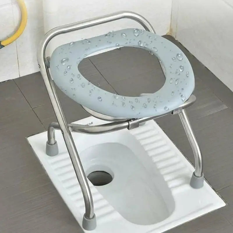 Folding Commode Portable Toilet Seat Portable Potty Chair Comfy Commode Chair Perfect For Camping Hiking Trips