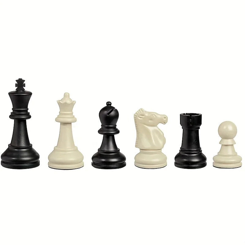 32 Full Chess Pieces/Plastic Complete Chess Game King Height 7.5CM，Chess Pieces Only