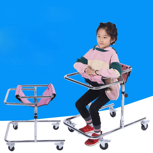 Walker Rehabilitation Training Equipment for Children with Hemiplegia Standing Frame Handicapped Pulley Stainless Steel Walker