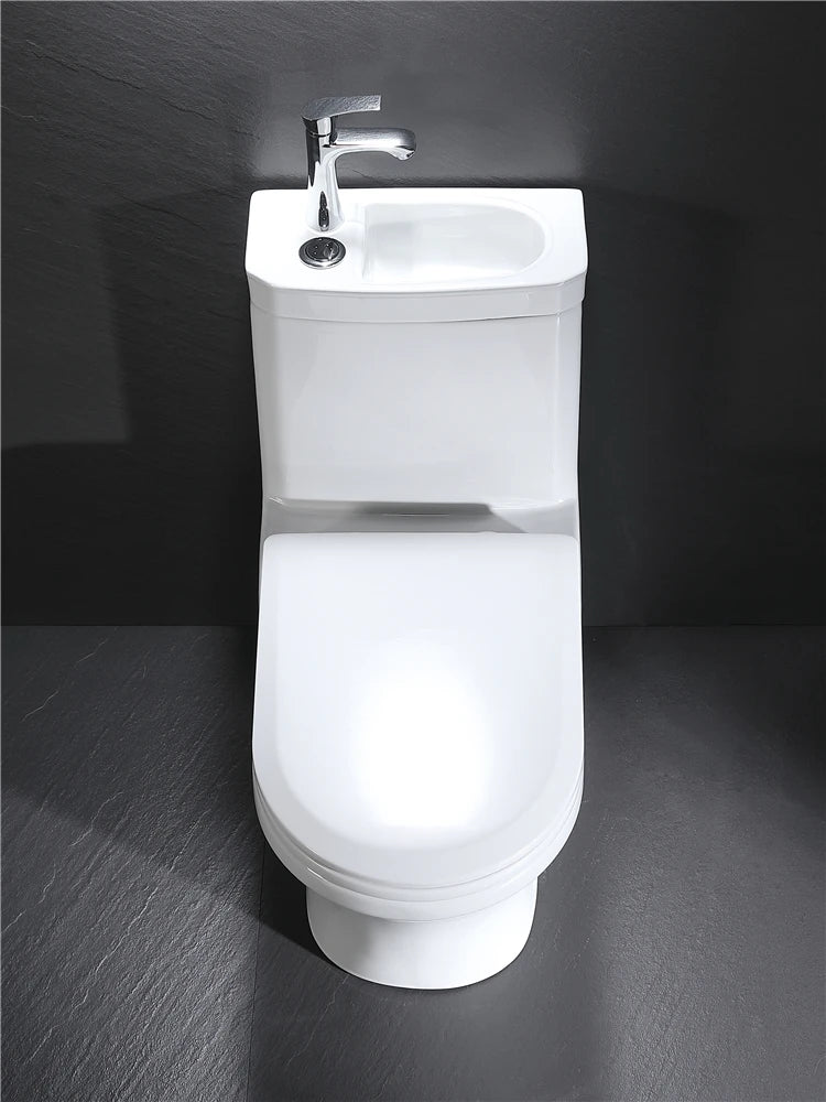 Toilet Water Tank with Wash Basin Integrated Pumping Household Small Apartment Two-in-One Wall Rear Toilet