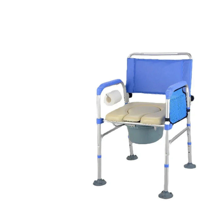 Multifunctional Shower Chair for Elderly, Dual-Purpose Toilet with Wheels, Commode Chair for Disabled Bathroom Use