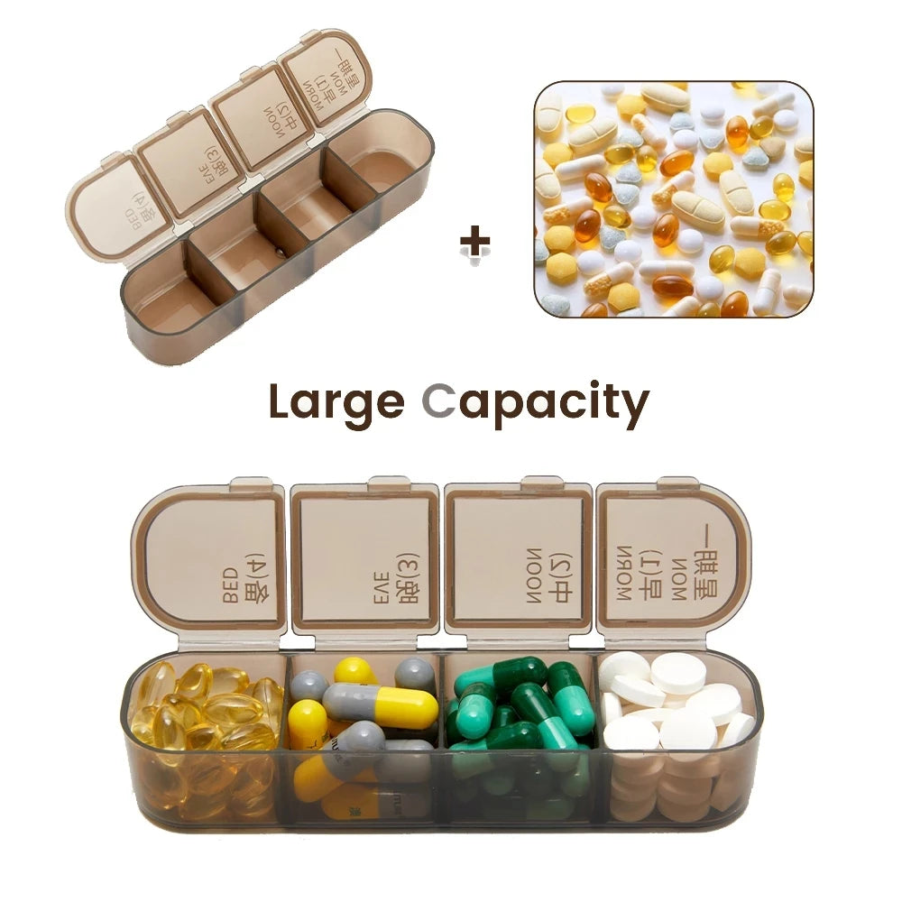 28 Grids Weekly Pill Box Medicine Dispenser Tablet Organizer Storage Boxes 7 Days Compartment Pills Case Container Portable