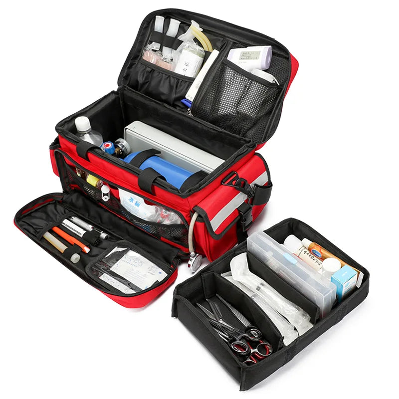 Large Capacity Multi-function Waterproof Medical Emergency Kit Oxygen Cylinder Tank First Aid Kit Aed Backpack