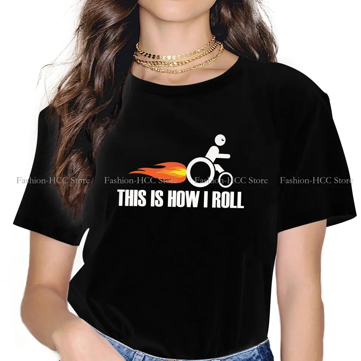 Funny Handicap This Is How I Roll Unique Polyester TShirt Funny Wheelchair Comfortable Creative Gift Idea  T Shirt Short Sleeve