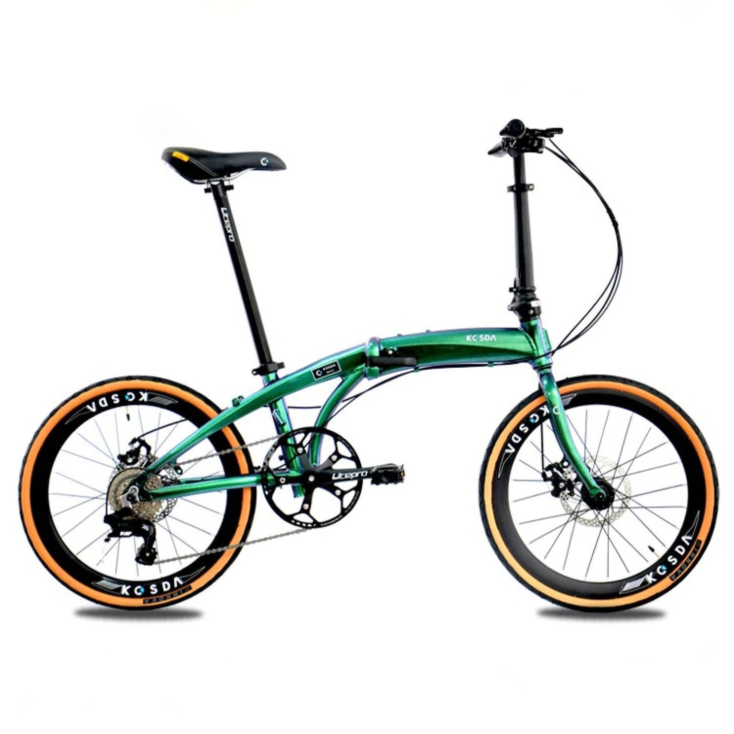 22 Inch 451 Wheel Aluminum Alloy Ultra-light Folding Bicycle Student Variable Speed Disc Brake Pedal Portable Adult Bike