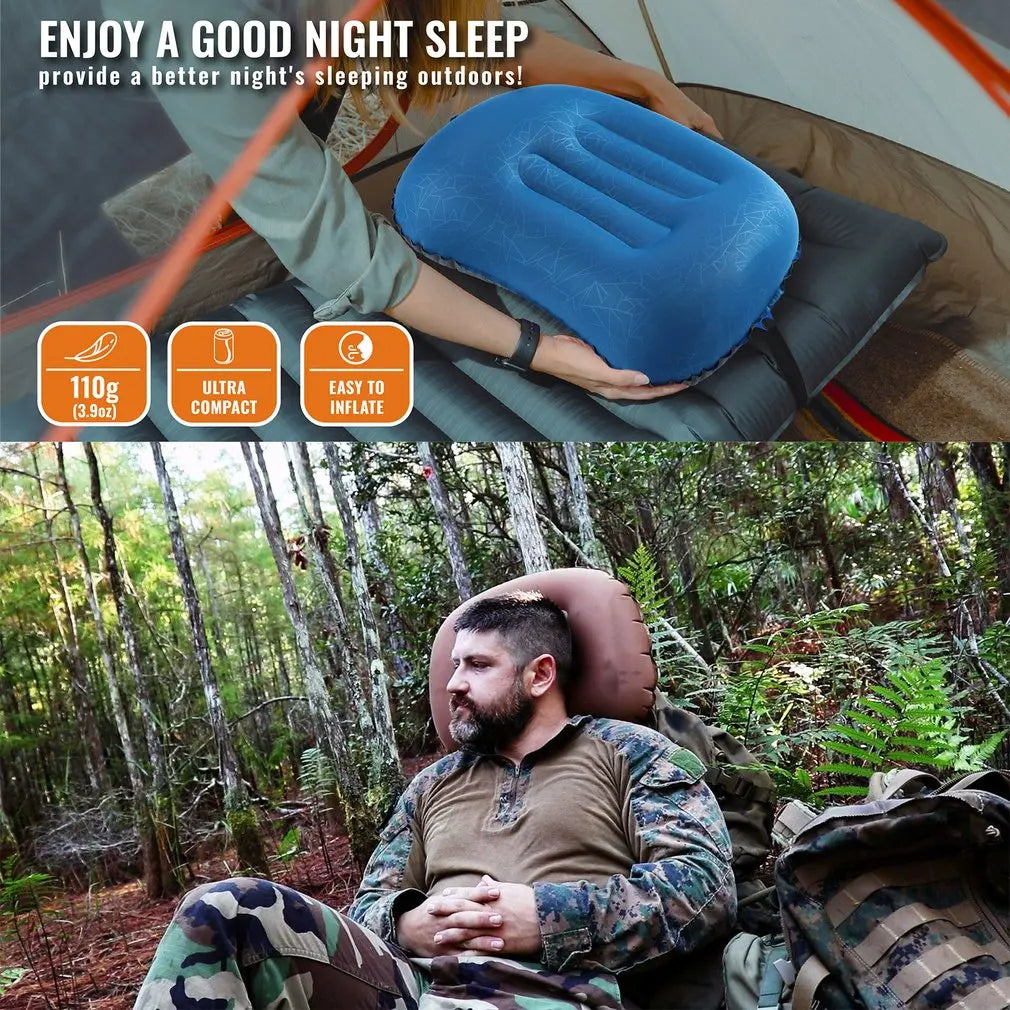 The Wild Portable Inflatable Pillow Outdoor Camping Waterproof Sun Protection Air Pillow Comfortable And Durable Hiking Pillow