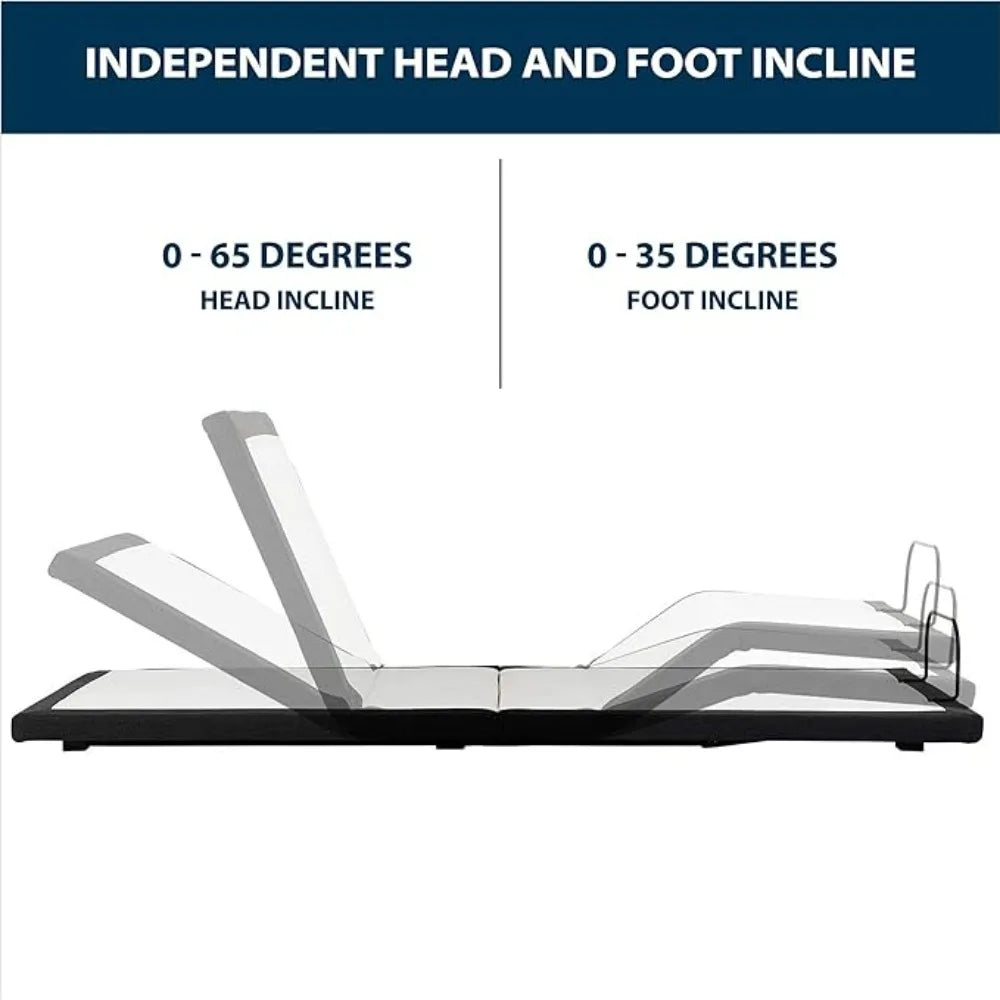 Adjustable Bed Frame for Storage Beds Wireless Remote Head and Foot Incline and No Tools Required Assembly (Queen)