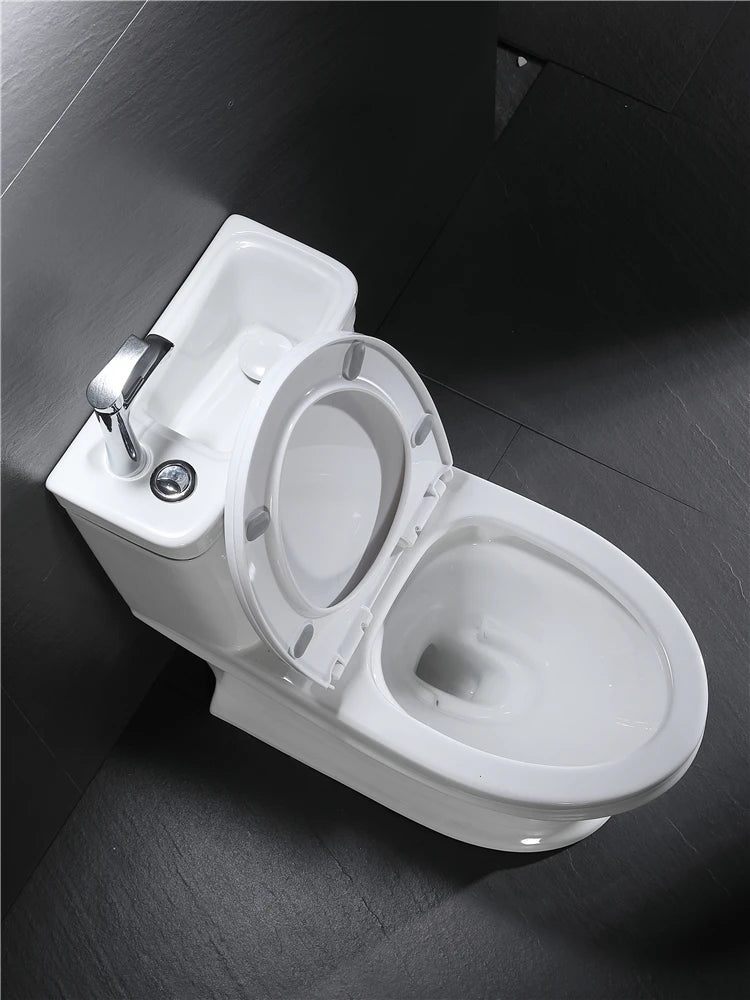 Toilet Water Tank with Wash Basin Integrated Pumping Household Small Apartment Two-in-One Wall Rear Toilet