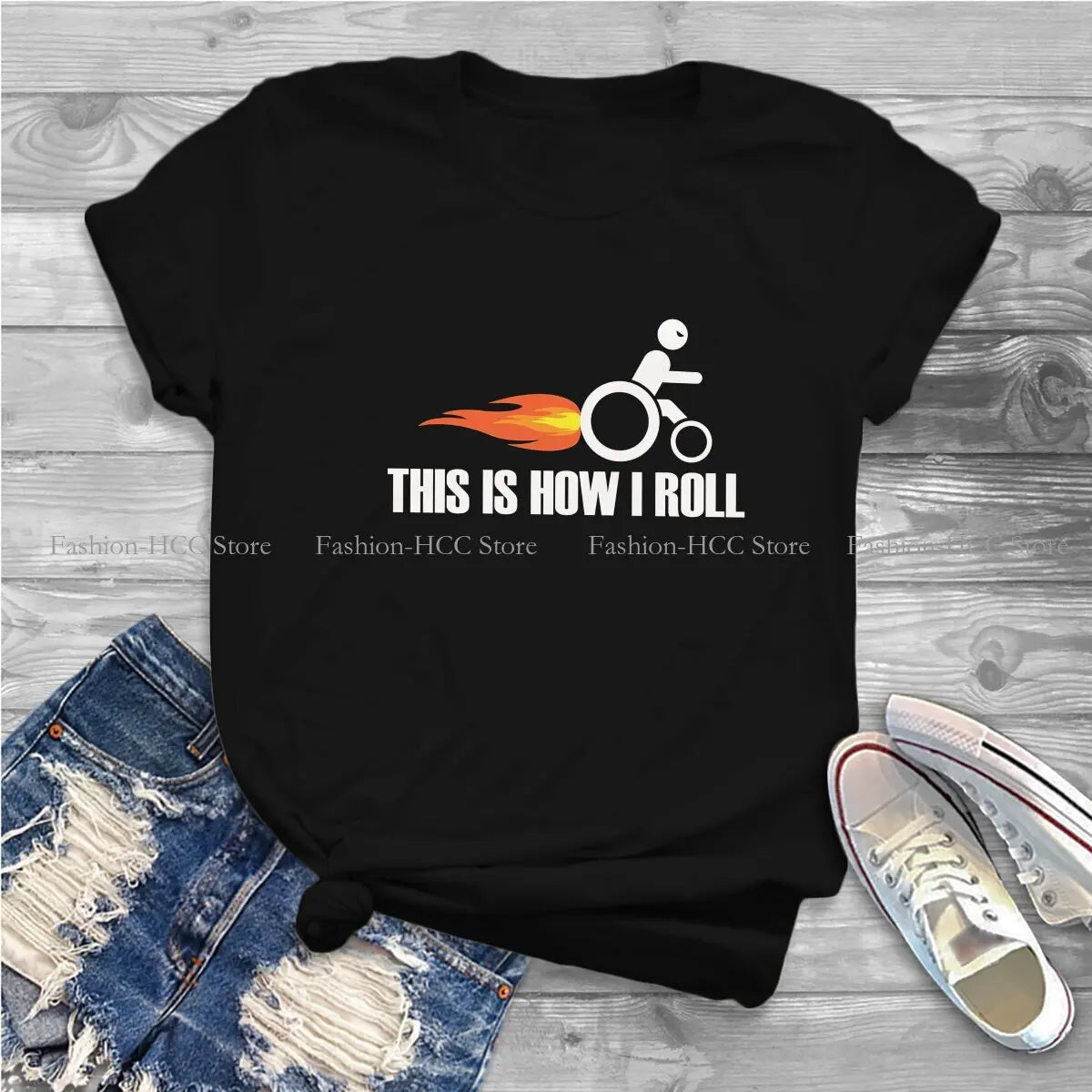 Funny Handicap This Is How I Roll Unique Polyester TShirt Funny Wheelchair Comfortable Creative Gift Idea  T Shirt Short Sleeve