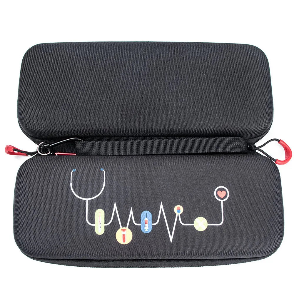 12PCS Set Medical Storage Kit Health Bag Pouch and Stethoscope Manometer Reflex Hammer First Aid Tourniquet Penlight Thermometer