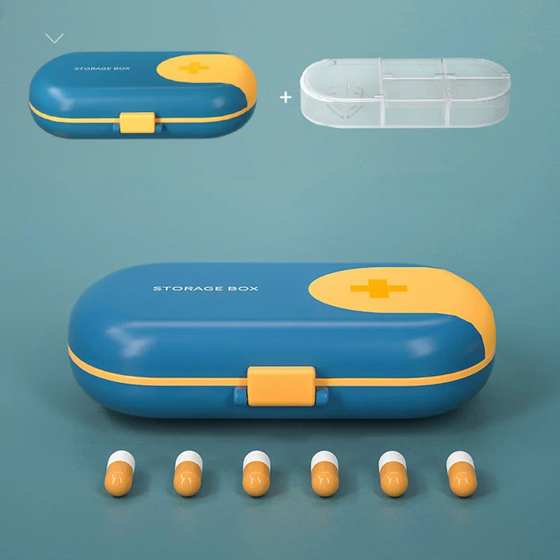 Portable 4/6 Grids Travel Pill Case with Pill Cutter Organizer Pill Box Medicine Storage Container Drug Tablet Plastic Pillboxes