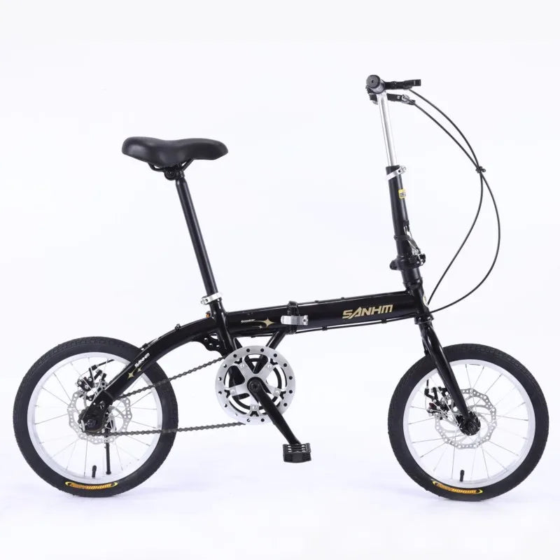 16-Inch Variable Speed Folding Bicycle Adult Student Male and Female Single Speed Portable Bicycle