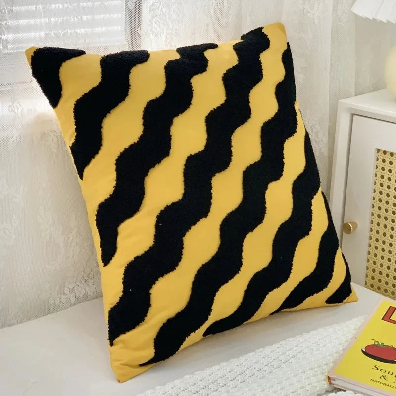 Abstract Art Yayoi Kusama Pillowcase Yellow Black Throw Pillow Polka Dot Pumpkin Sofa Cushion Pillow Cover Bedroom Home Decor