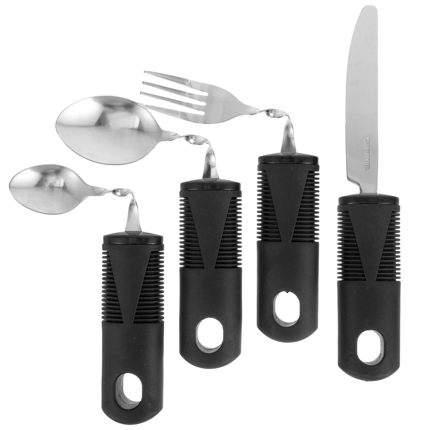 Disabled Cutlery Weighted Feeding Utensils Elderly Adaptive Spoon Fork Tableware Eating Parkinsons Utensil Angled Set Self