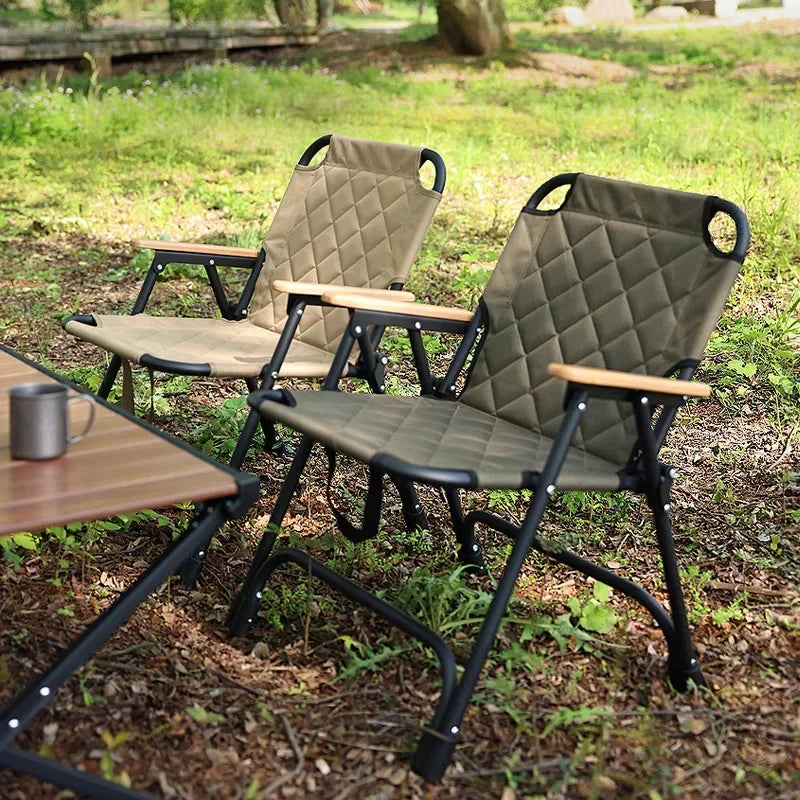 Outdoor Camping Double Folding Chair WildernessCamp Leisure Chair Aluminium Folding Chair CampingChairsFoldingChairFoldingChair