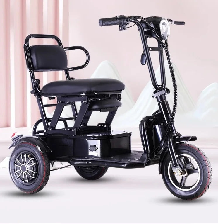 2024 new three wheel folding 3 wheel mobility electric scooter electric city bike with basket