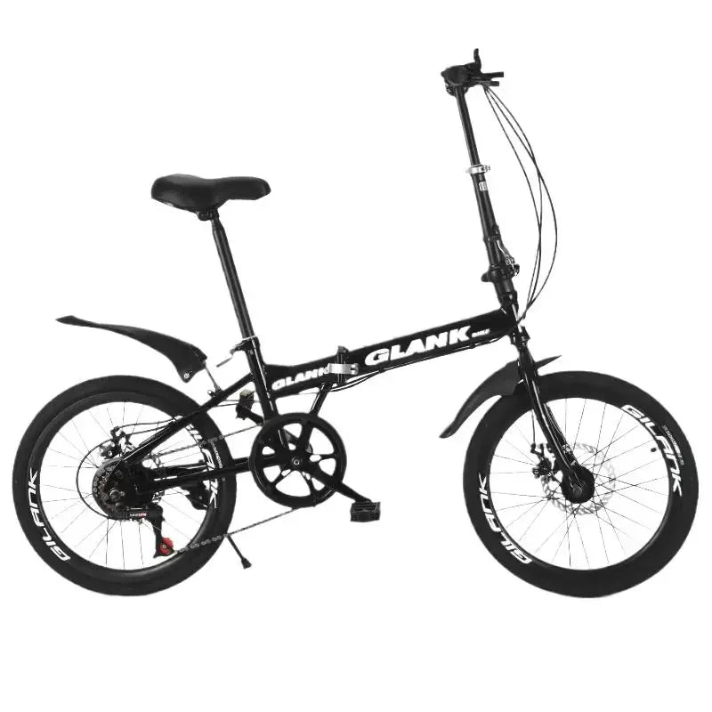 20-Inch Folding Bicycle Installation-Free Adult Riding Bicycle Youth Disc Brake 7-Speed Variable Speed Portable Mountain Bike