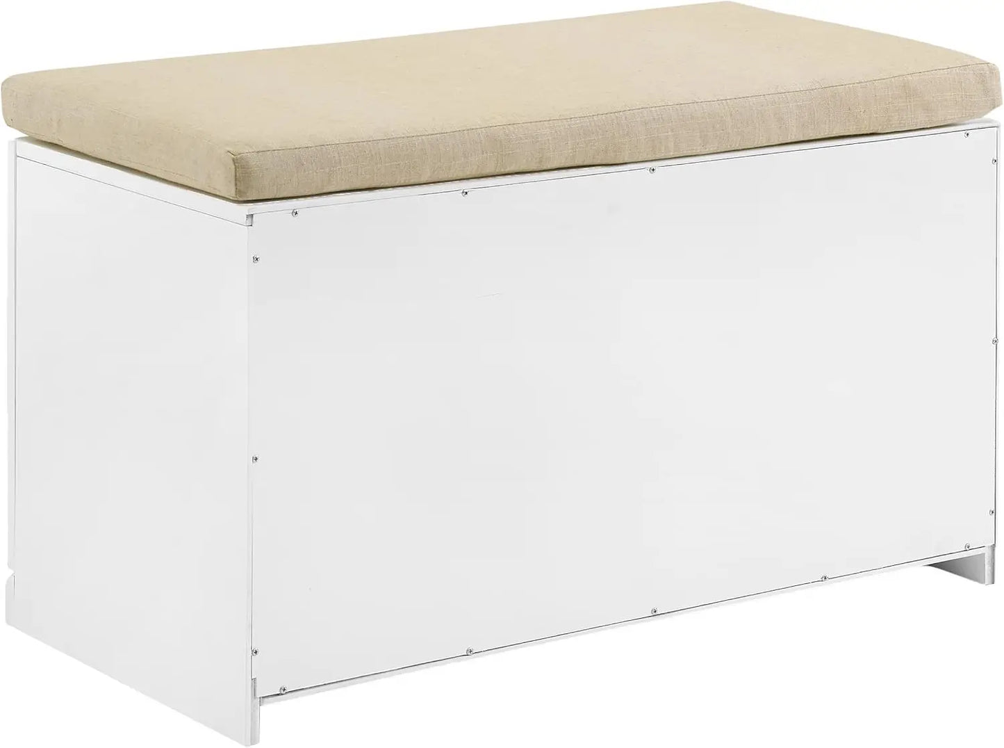 Crosley Furniture Harper Entryway Storage Bench, White/Tan