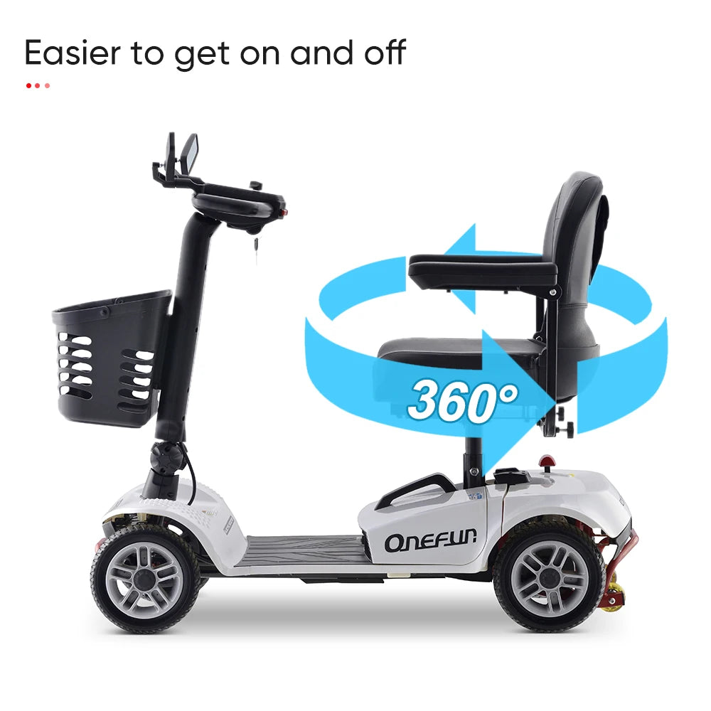 Outdoor Folding Senior Mobility Scooter 4 Wheel All Terrain Smooth Elderly Handicapped Scooters