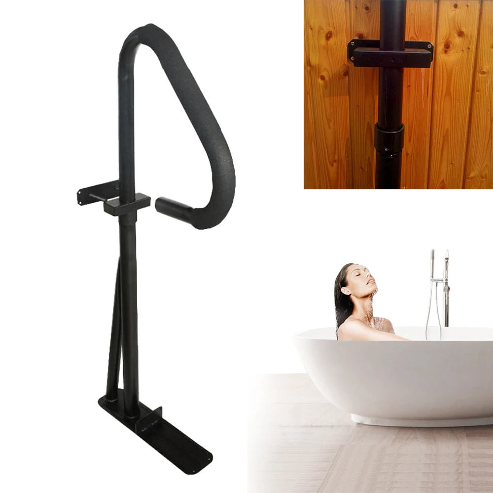 Bathroom Bathtub Grab Bar Shower Safety Handle Rail Tub Assist Height Adjustable Easy Installation for Spa Home 47.24-61.42inch