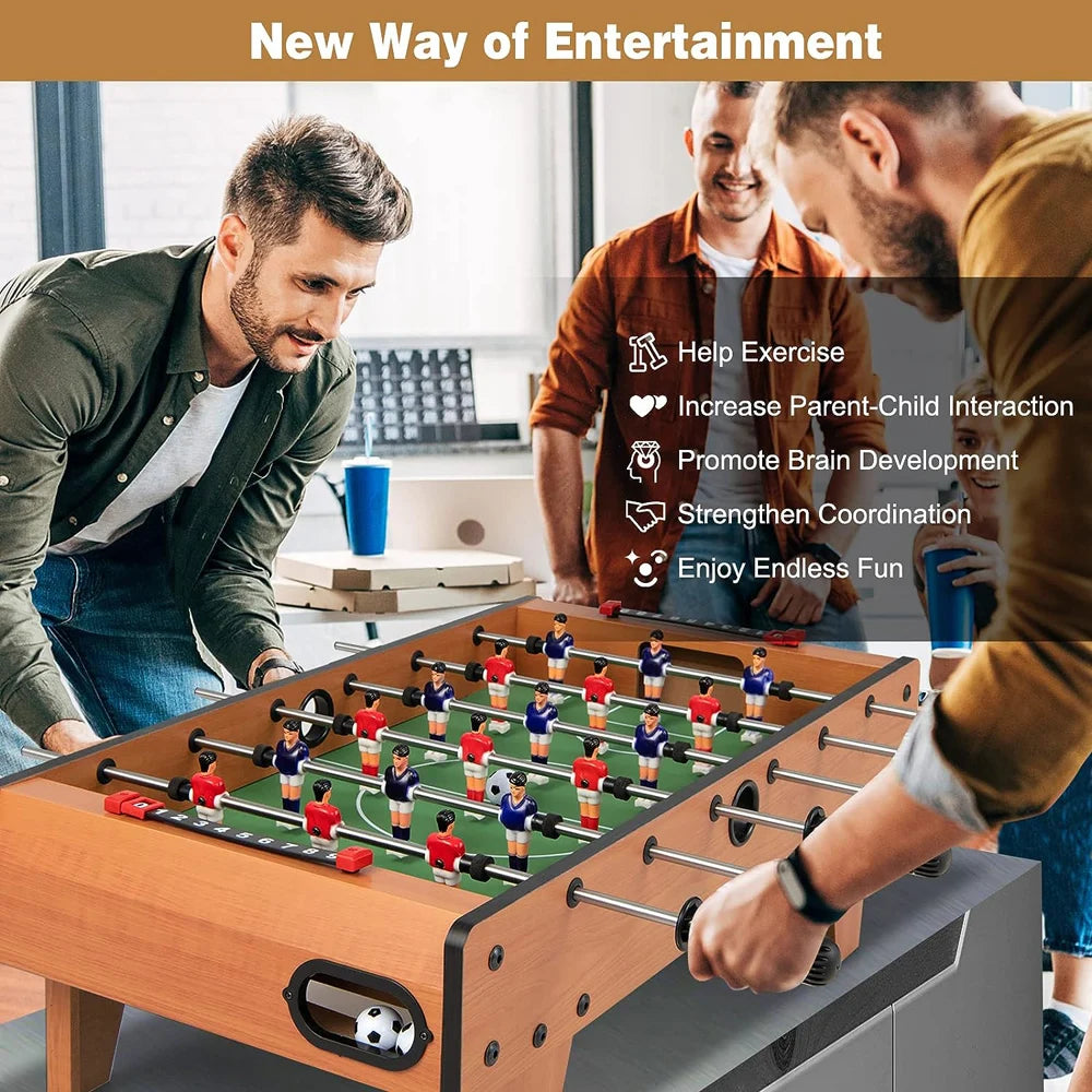 Foosball Table Easily Assemble Wooden Soccer Games Table Top Footballs Indoor Game Set for Room, Parties, Family Sport Kids Gift