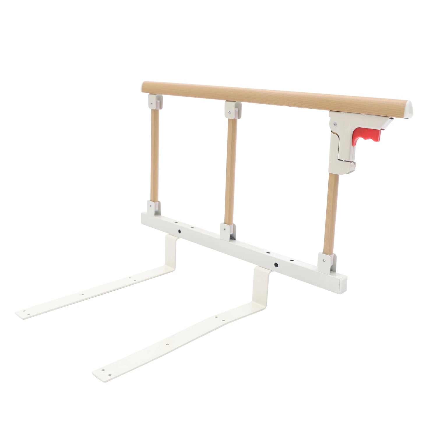 Foldable Wooden Grain Rail for the Elderly, Bed Rail Safety Frame for Seniors, Pregnant Patients, Handrail Available