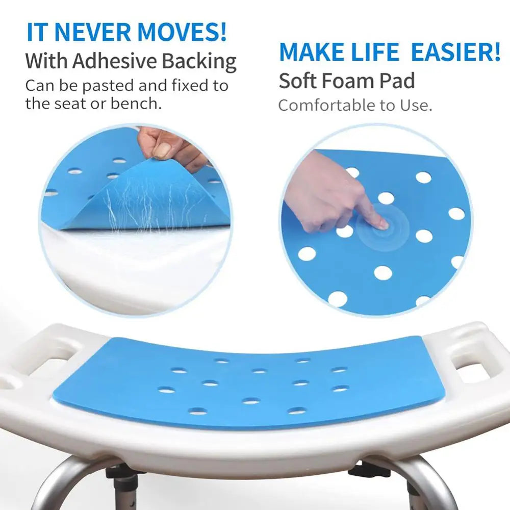 Bathroom And Shower Chair Elderly Folding Bath Chair Cushion Furniture Stool Shower Bench Non-slip Cushion EVA Blue