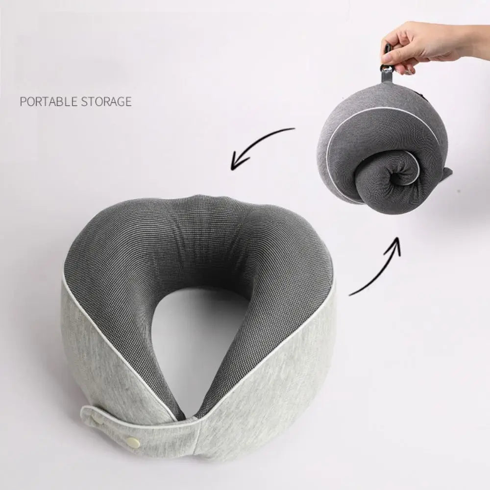 Gift U-shaped Travel Neck Pillow Carry Portable Memory Cotton Neck Pillows 360 Degree Protection Pillowcase Storage Bag